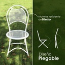 Silla metálica para exteriores jardín tipo jaula color blanco