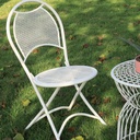 Silla metálica para exteriores jardín tipo jaula color blanco