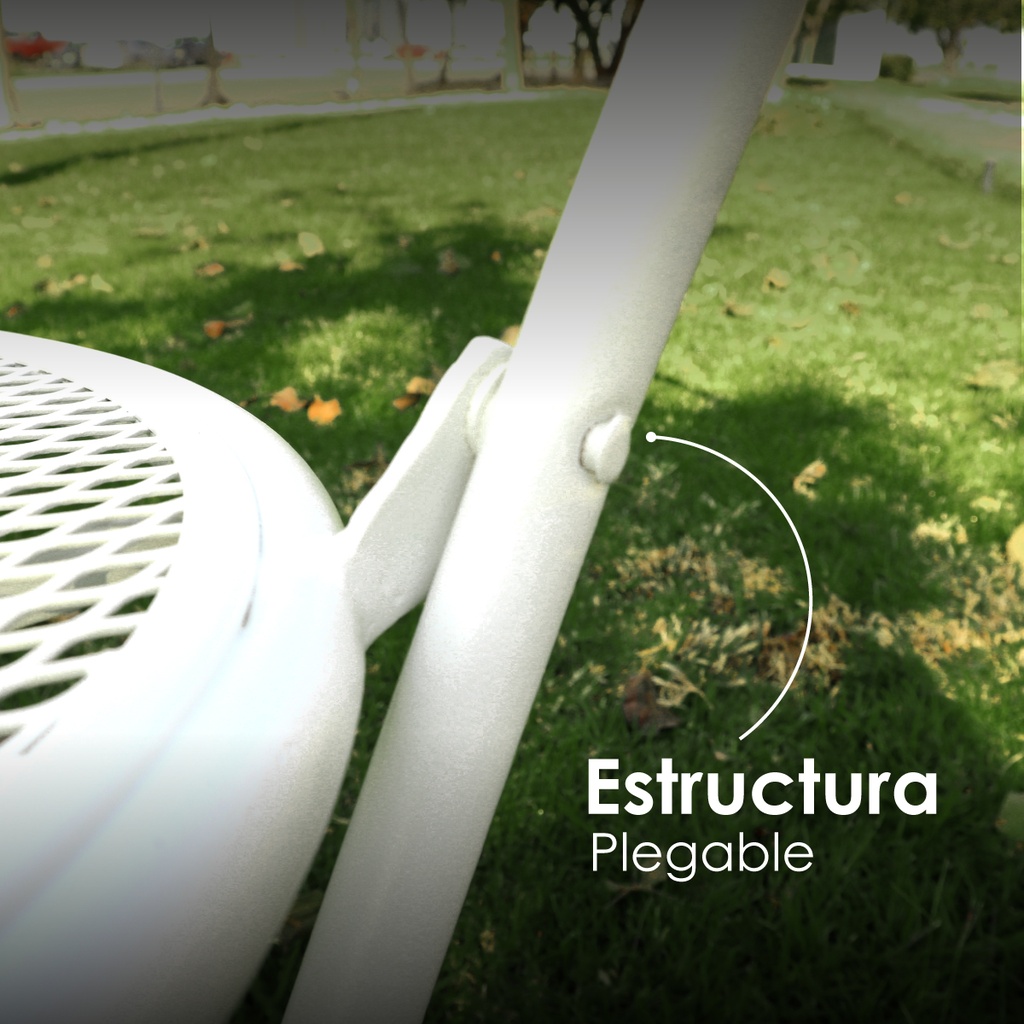 Silla metálica para exteriores jardín tipo jaula color blanco