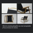 Silla plegable camping de metal negra