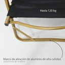 Silla plegable camping de metal negra