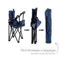 Silla plegable impermeable con funda y portavasos (Azul marino)