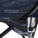 Silla plegable impermeable con funda y portavasos (Azul marino)