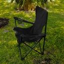 Silla plegable impermeable con funda y portavasos Negro