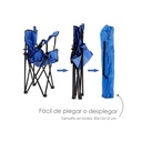 Silla plegable impermeable con funda y portavasos (Azul Claro)