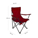 Silla plegable impermeable con funda y portavasos (Rojo)