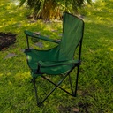 Silla plegable impermeable con funda y portavasos (Verde)