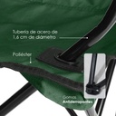 Silla plegable impermeable con funda y portavasos (Verde)