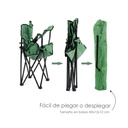 Silla plegable impermeable con funda y portavasos (Verde)