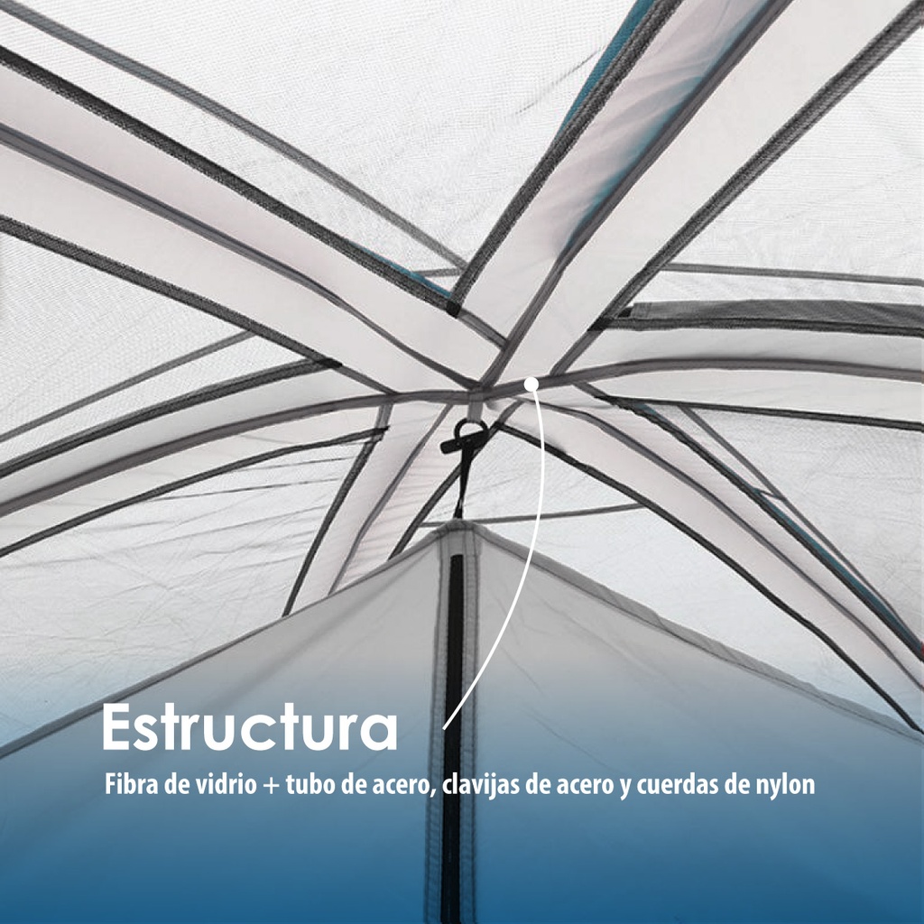 Tienda de campaña familiar extra grande Azul