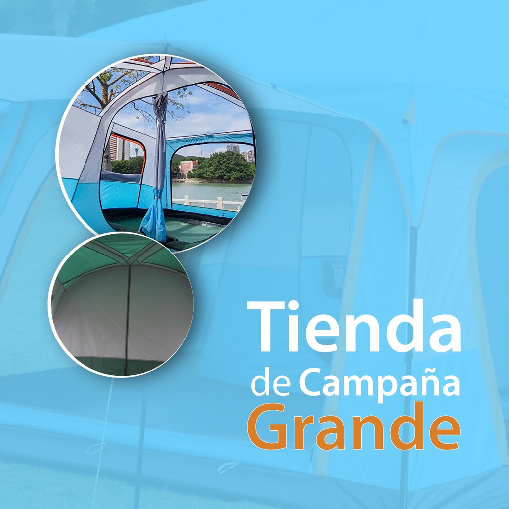 Tienda de campaña familiar grande Azul