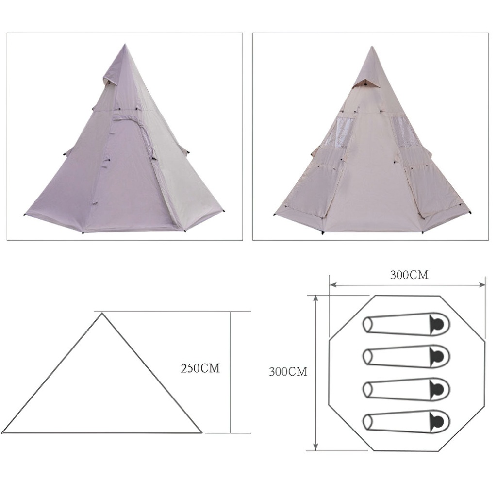 Tienda de campaña familiar tipi mediana
