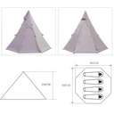 Tienda de campaña familiar tipi mediana