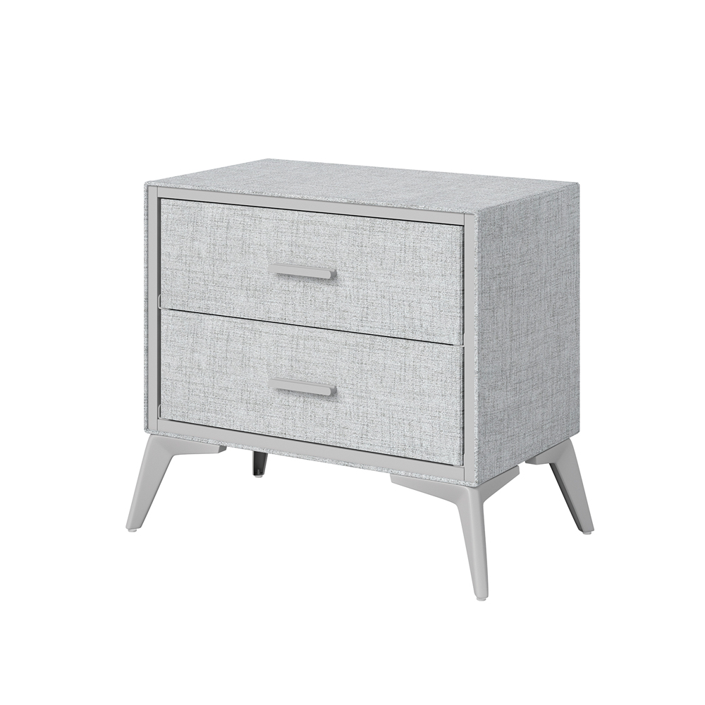 Buro Cajonera de 2 forrado de tela Gris