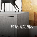 Buro Cajonera de 2 forrado de tela Gris
