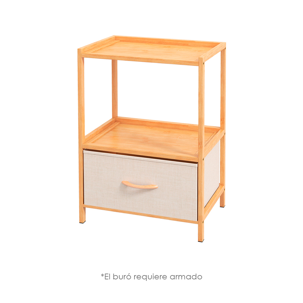 Buro Cajonera de Bambu con Cajon y estante