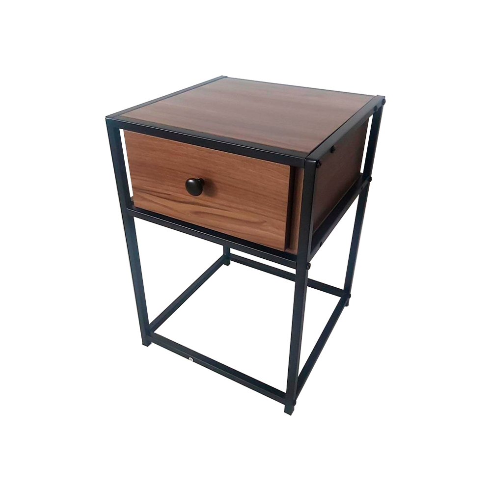 Buró mesita de noche estilo industrial con Cajon