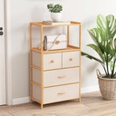 Cajonera comoda Bambu de 4 cajones Cafe