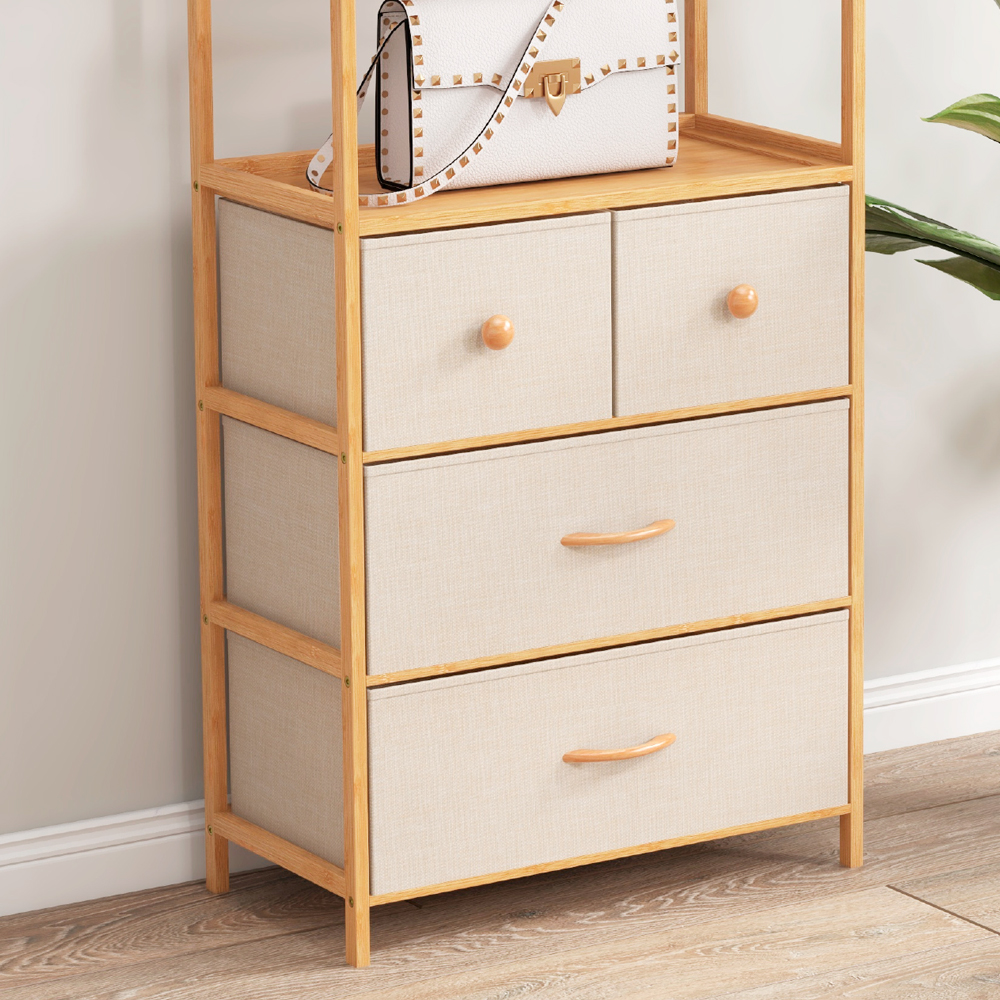 Cajonera comoda Bambu de 4 cajones Cafe