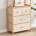 Cajonera comoda Bambu de 4 cajones Cafe