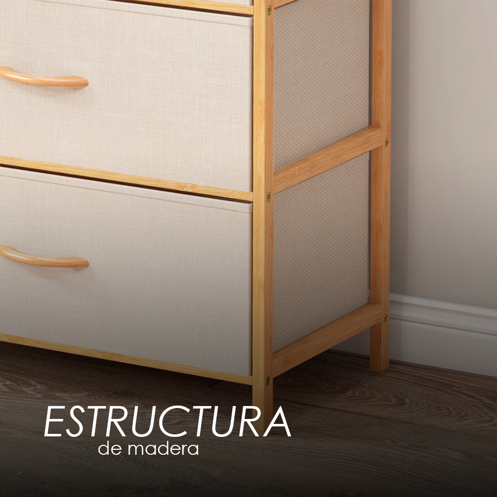 Cajonera comoda Bambu de 4 cajones Cafe