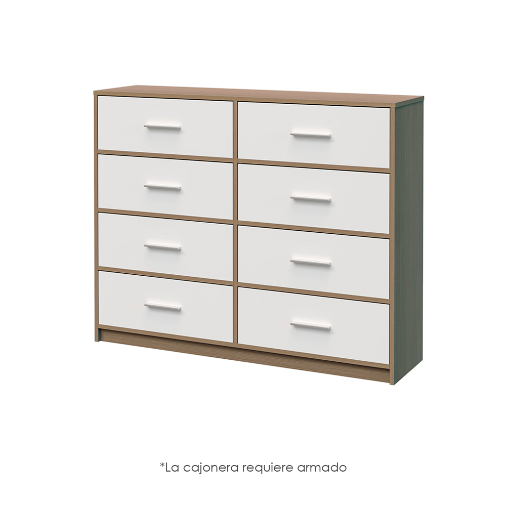 Cajonera cómoda de 8 cajones Café