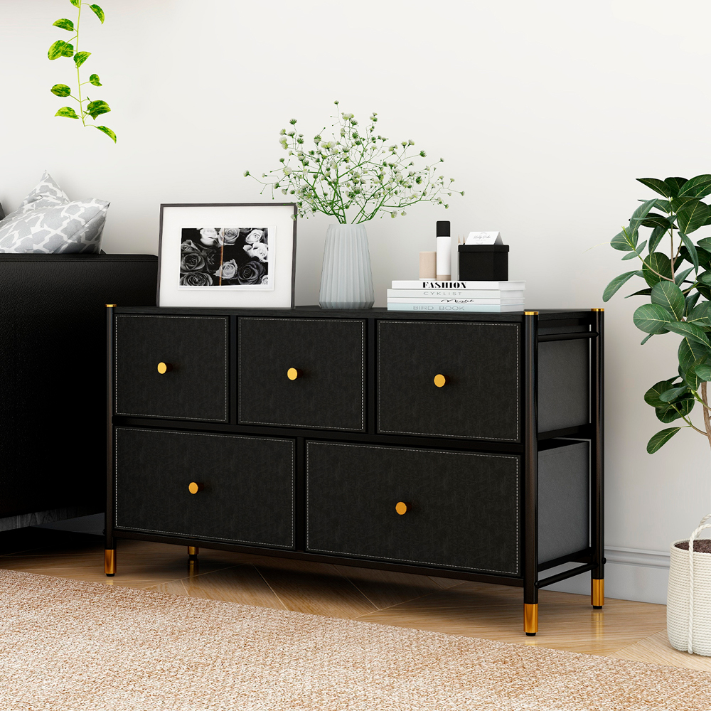 Gabinete con 5 cajones Negro