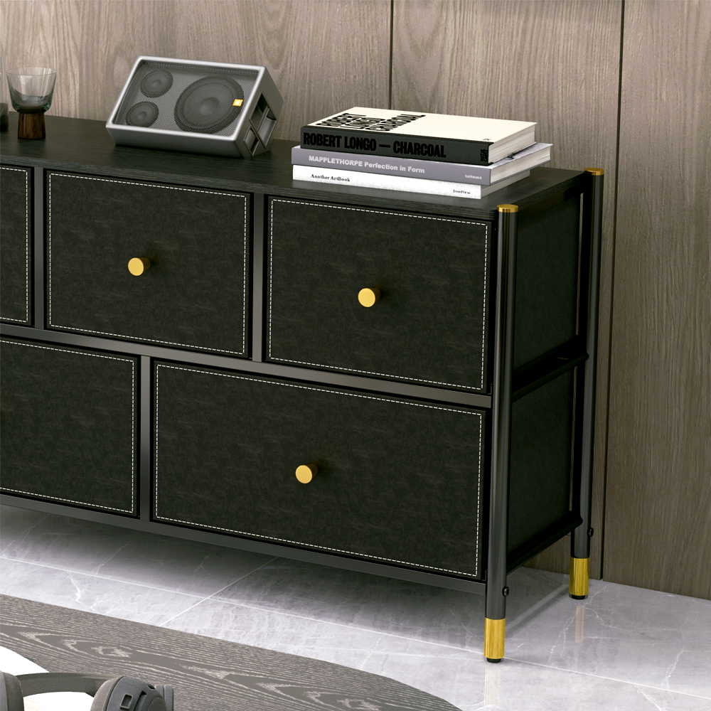 Gabinete con 5 cajones Negro