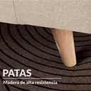 Base Con Cabecera Cama-578 de Madera King Lino Color Beige