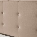 Base Con Cabecera Cama-578 de Madera Matrimonial Lino Color Cafe