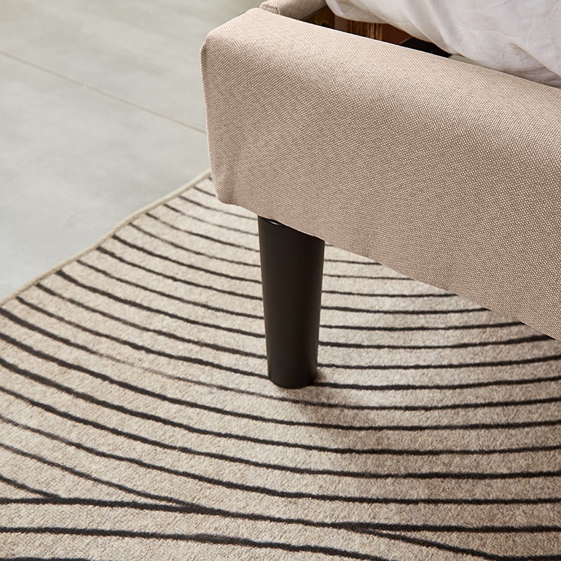 Base Con Cabecera Cama-578 de Madera Matrimonial Lino Color Cafe