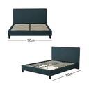 Base Con Cabecera Cama-P1004 de Madera Matrimonial Lino Color Verde