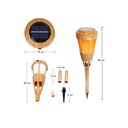 2 Lámparas solares 40 leds tipo antorcha tiki