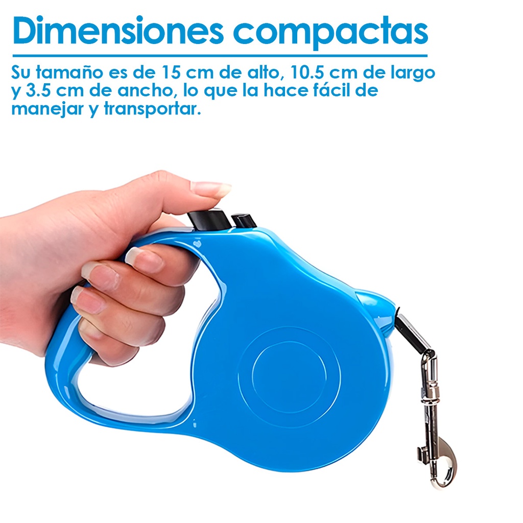Correa retráctil para perro (Azul)