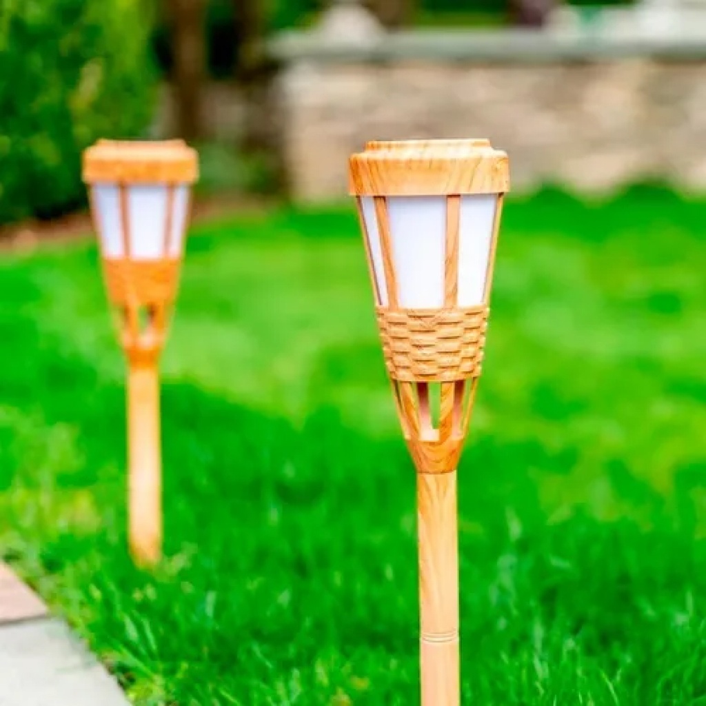 Lámpara solar 40 leds tipo antorcha tiki