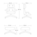 Silla para oficina reclinable de cuero  Blanco