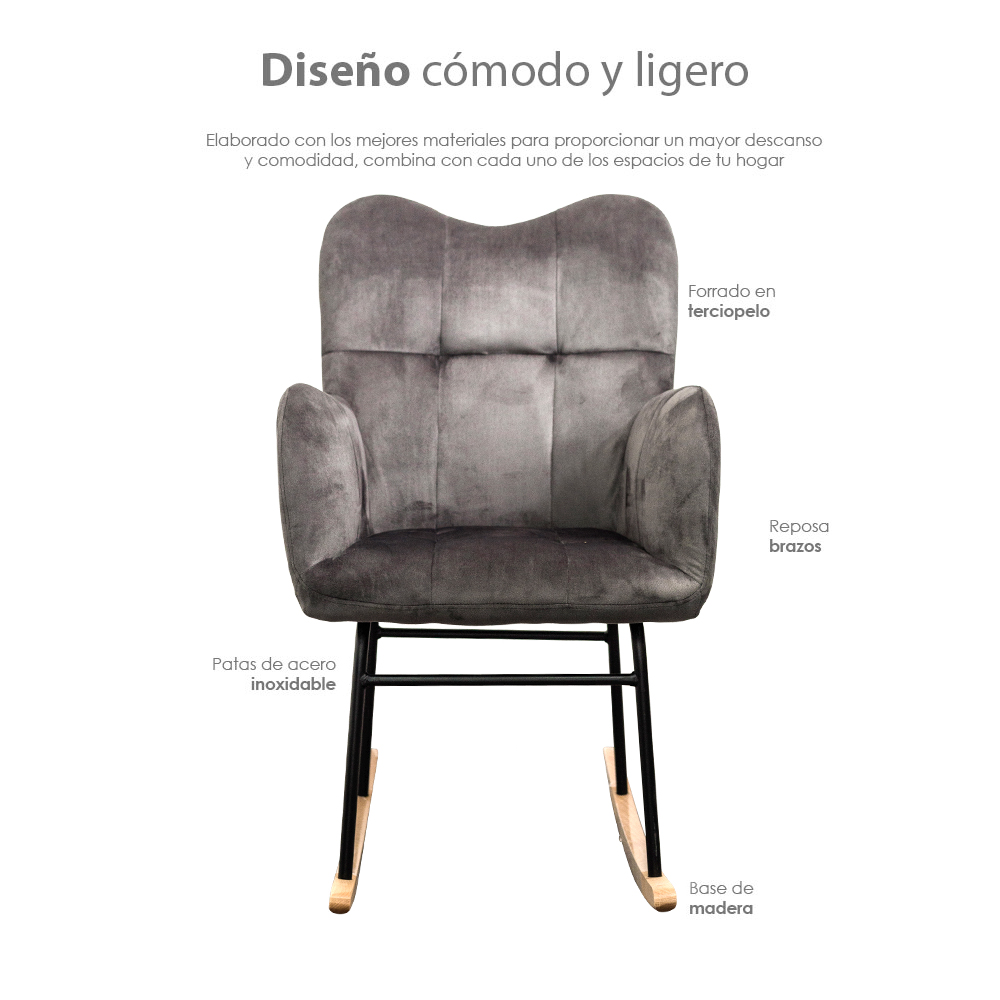 Silla mecedora london/GrisO