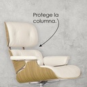 Silla para oficina reclinable de cuero  Blanco