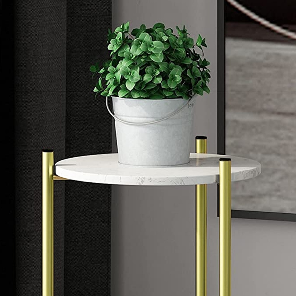 Mesa auxiliar 2 niveles estilo nórdico blanco