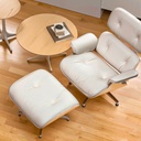 Silla para oficina reclinable de cuero  Blanco