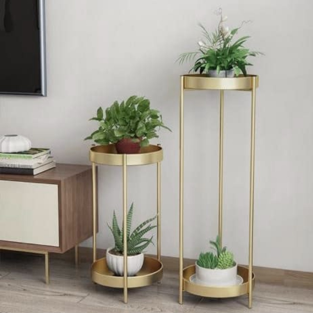 Mesa auxiliar 2 niveles moderna Soporte para macetas (90cm alto)