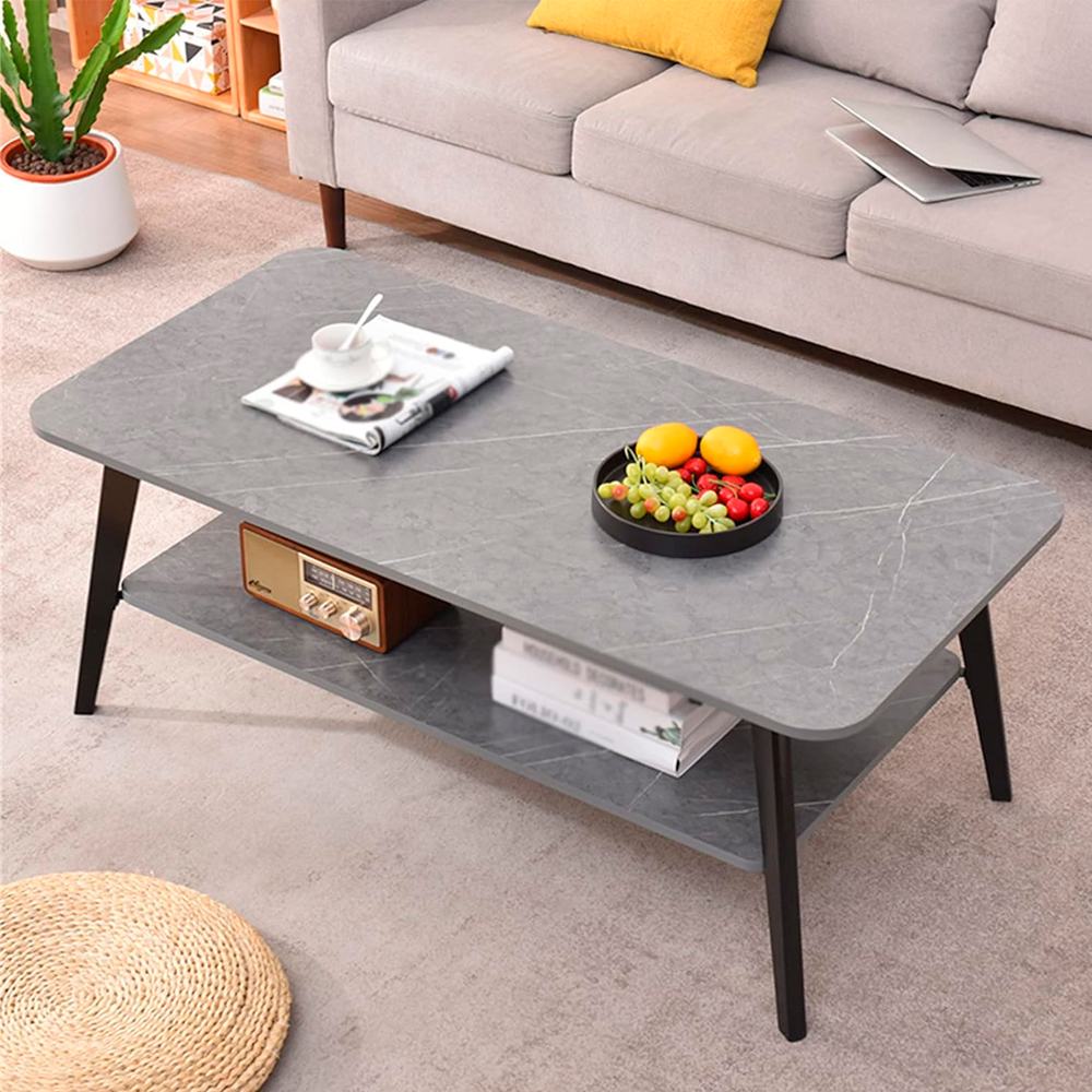Mesa de Centro Minimalista Rectangular Gris