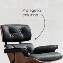 Silla para oficina reclinable de cuero  Negro