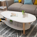 Mesa de centro ovalada 2 niveles