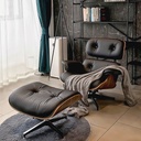 Silla para oficina reclinable de cuero  Negro
