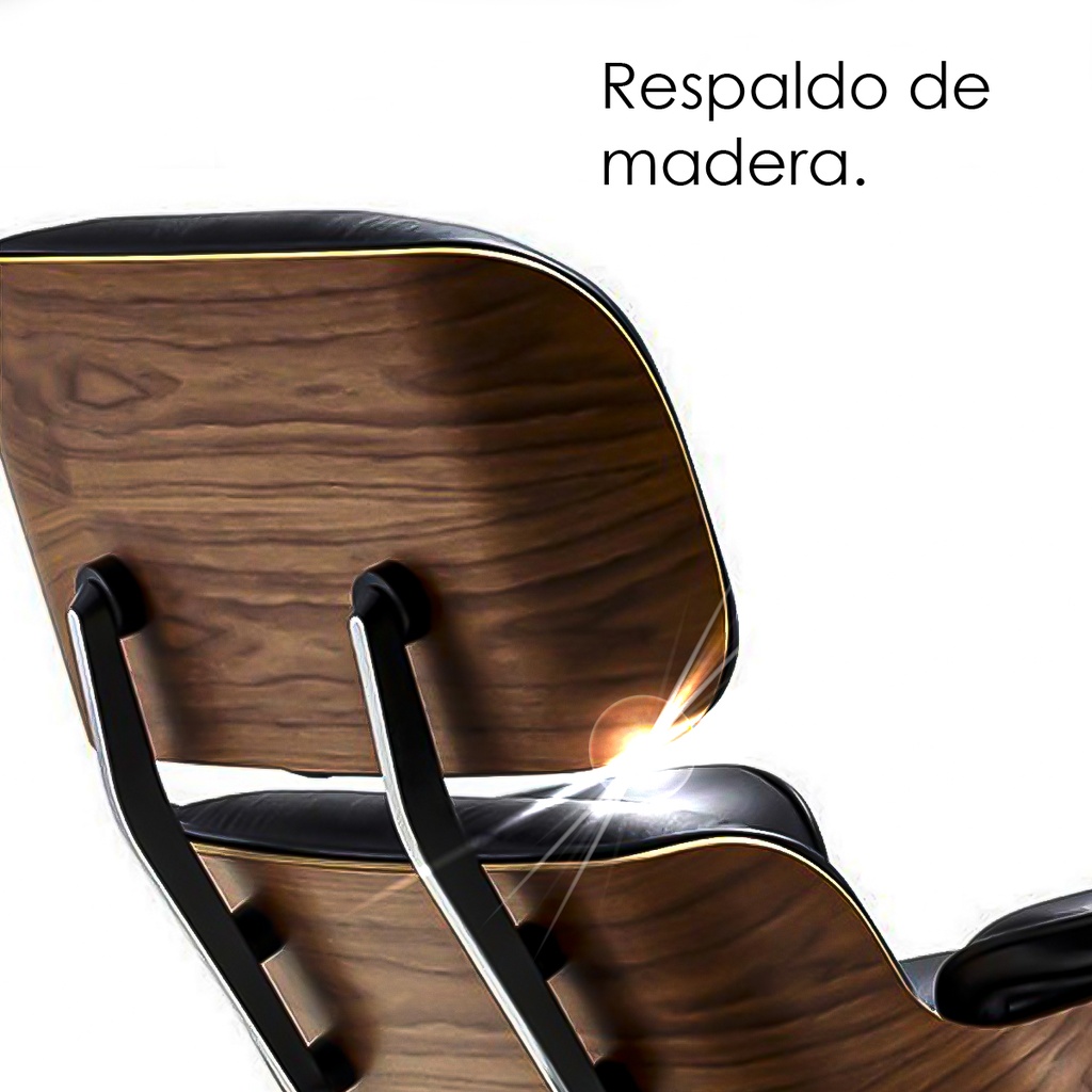 Silla para oficina reclinable de cuero  Negro
