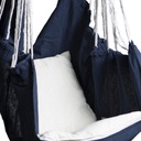 Silla colgante de algodón con cojín para exteriores e Interiores Azul marino