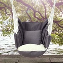 Silla colgante de algodón con cojín para exteriores e Interiores Negro