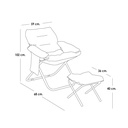Silla plegable acolchada con taburete (Rojo)