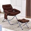 Silla plegable acolchada con taburete (Rojo)
